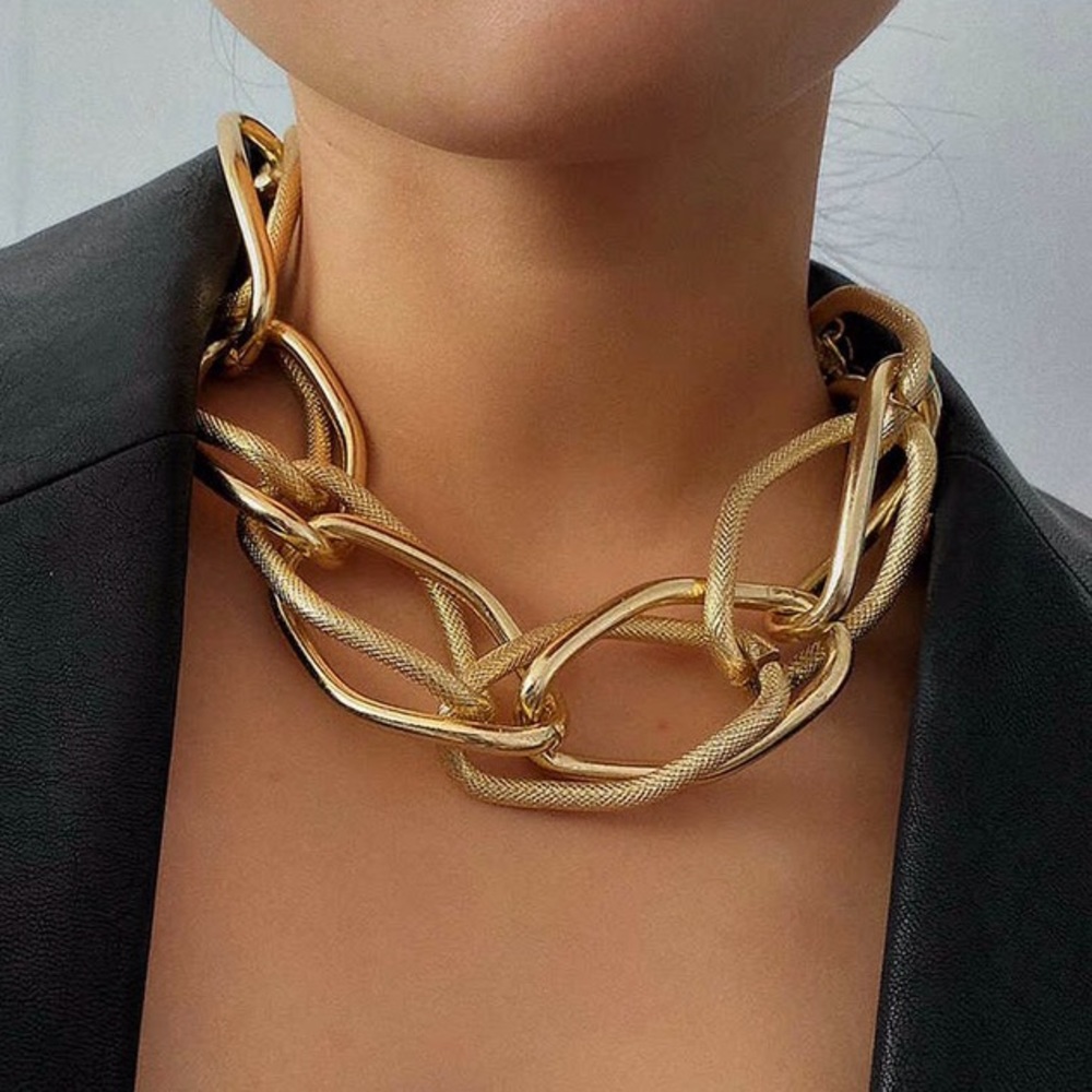 ⚜️[𝟯𝟬%𝗢𝗙𝗙|𝗯𝘂𝗻𝗱𝗹𝗲𝘀 𝟯+]⚜️Big Quad Link Gold Choker NEW
